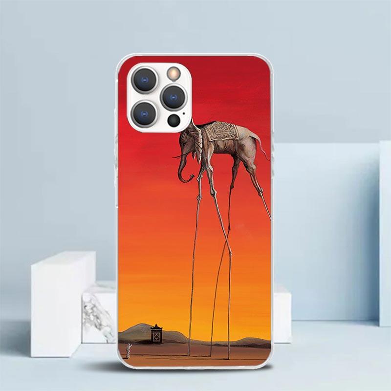 Salvador Dali Art Soft Cover for iPhone 16 17 Air 15 14 Pro Max 16E Phone Case 13 Mini 12 11 7 SE 8 Print Pattern Fit Cases 16 1