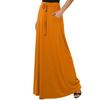 Women Maxi Skirt Adjustable Drawstring High-Waisted Solid Color Long Skirt with Pockets Casual Work Skirt