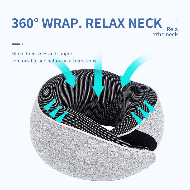 Memory Foam Travel Neck Pillow Ultimate Comfort Neck Pain Relief Ergonomic Support Ideal Suitable For Airplane Cars Home