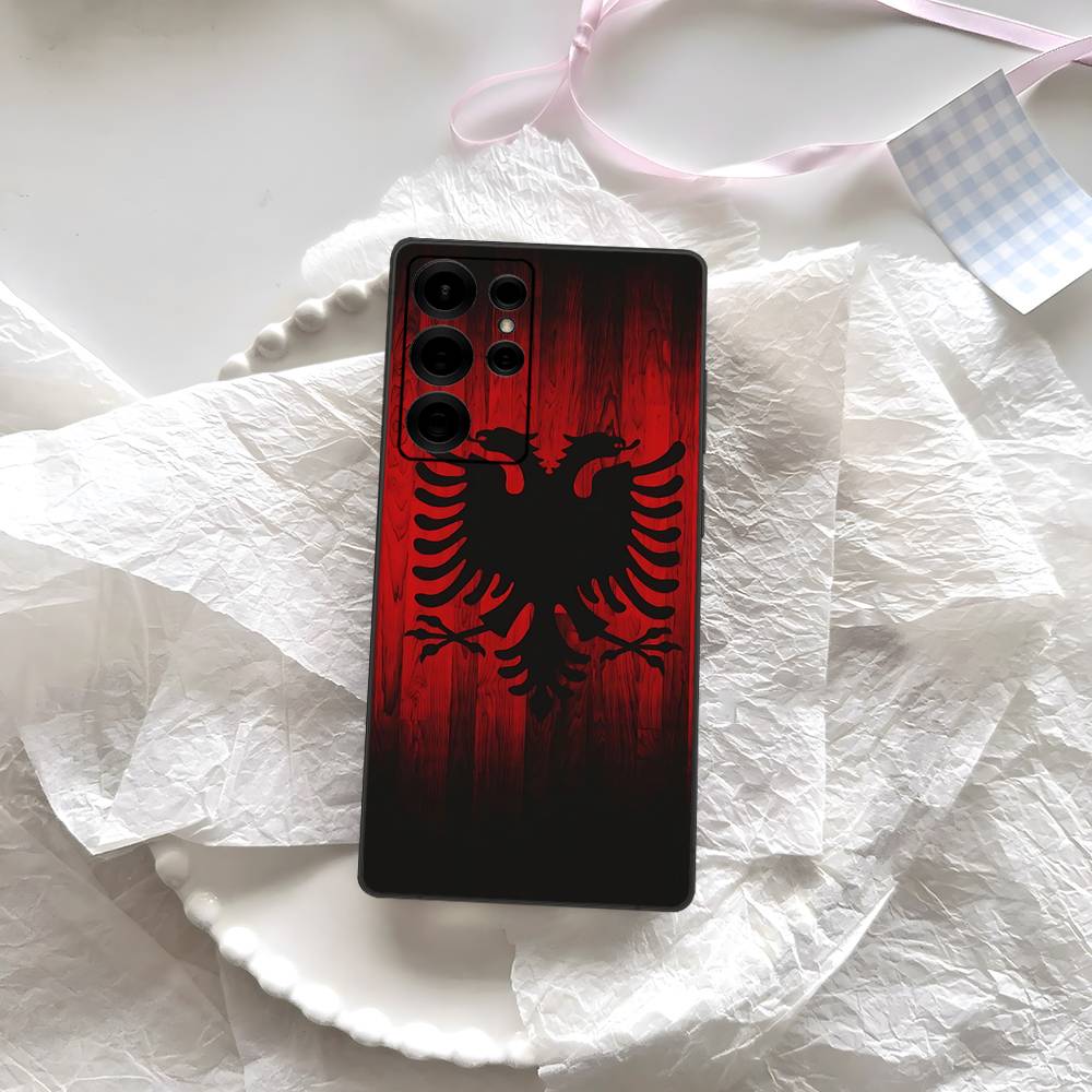 Albanien Flagge Adler Logo Handyhülle Für Samsung S 24 Fe 25 Ultra Plus 20 Lite 21 30 22 23 24 22 Ultra 5G Fundas