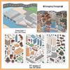 PaperMorePET Querformat Aufkleber: Cartoon-Miniaturhaus-Collage für Kinder