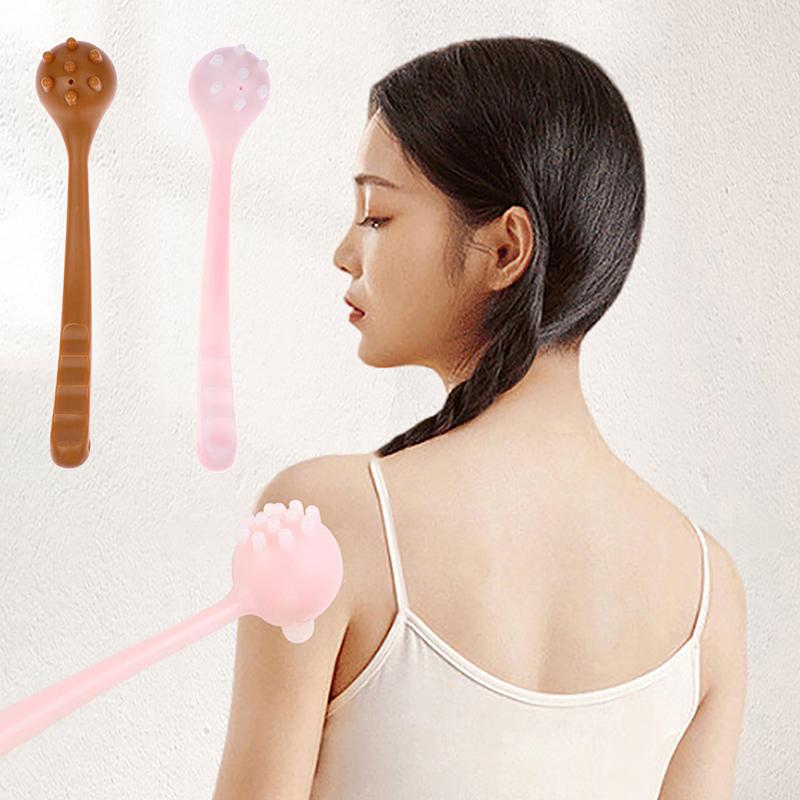 1 PCS Manual Back Massage Hammer Tool, Silicone Long Handheld Hammer For Body Legs Arms Back Knock Scratcher For Home Office Gym