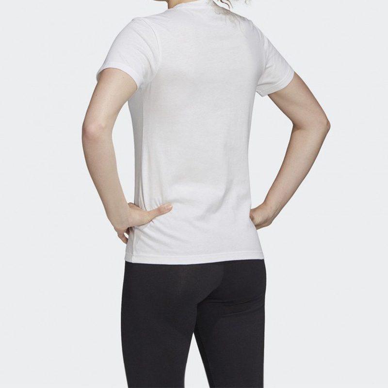 adidas T Shirts Women's White Crew Neck Moderate Straight Fit FJ5012