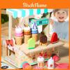 Wooden Simulation Ice Cream Cart Children Role Playing Toy Set For Imaginative Play And Parent Child Interaction