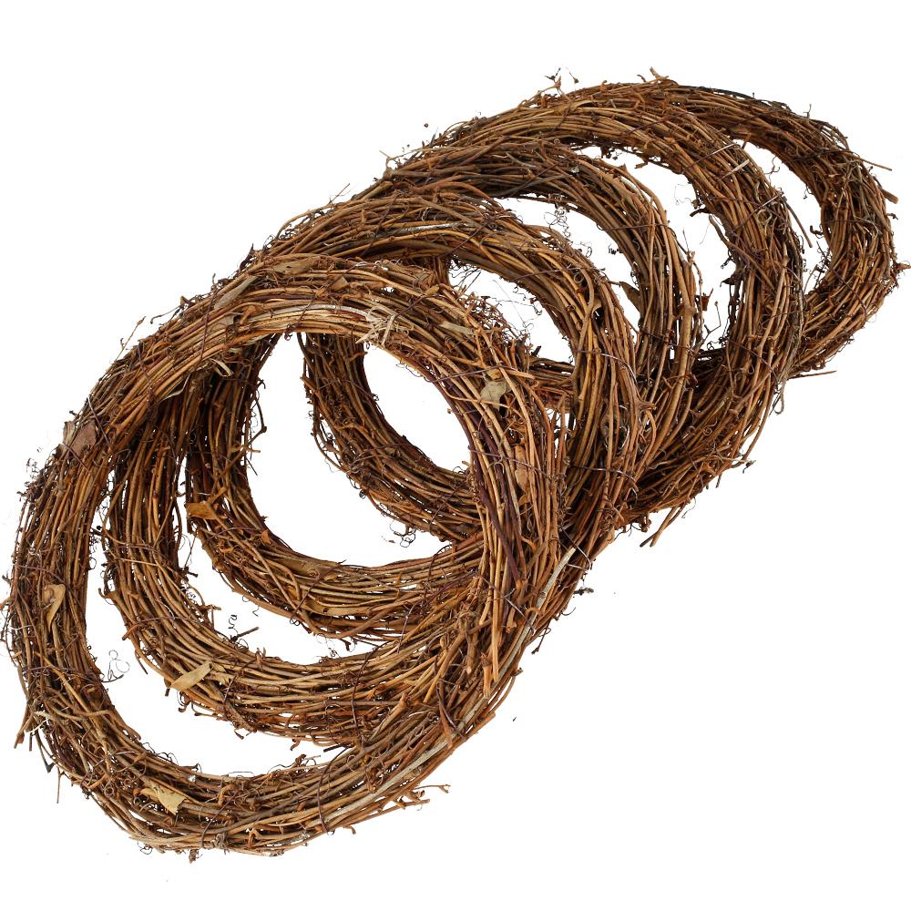 Natural Wreath 25/30cm Retro Christmas Rattan Wreath Rings for Wall Decor Rattan DIY Door Hanger for Home Wedding Fall Decor