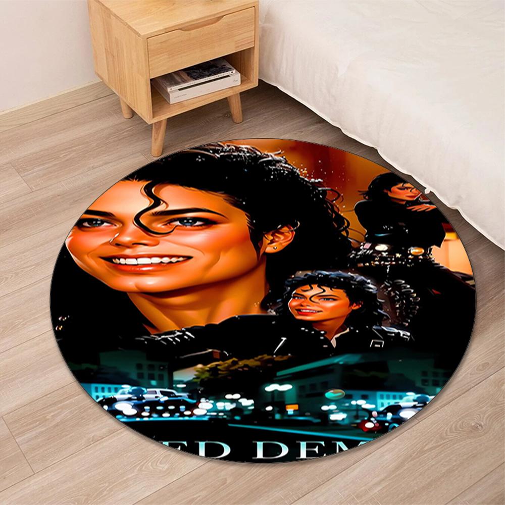 Michael Jackson Printed Round Rug Carpet Chair Rug Area Rug Entryway Doormats,for Office Chair Living Room Bedroom Kitchen Room.