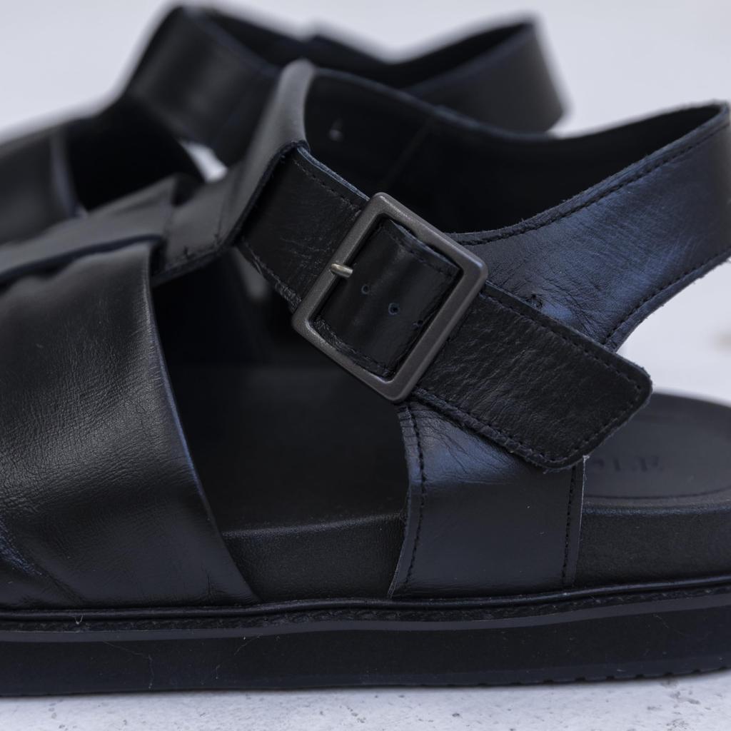 Spingle SP-1714 Schwarze Sandalen, Größe LL (27,5 cm), Männer und Frauen