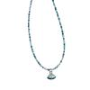 Unique Beach Style Beaded Necklace Blue Shell Pendant Detail Clavicle Chain Adjustable Length Neckchain