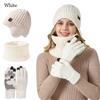 3Pcs/set Soft Touch Screen Gloves Warm Ear Protection Cap Winter Beanie Hat Scarf  for Men Women