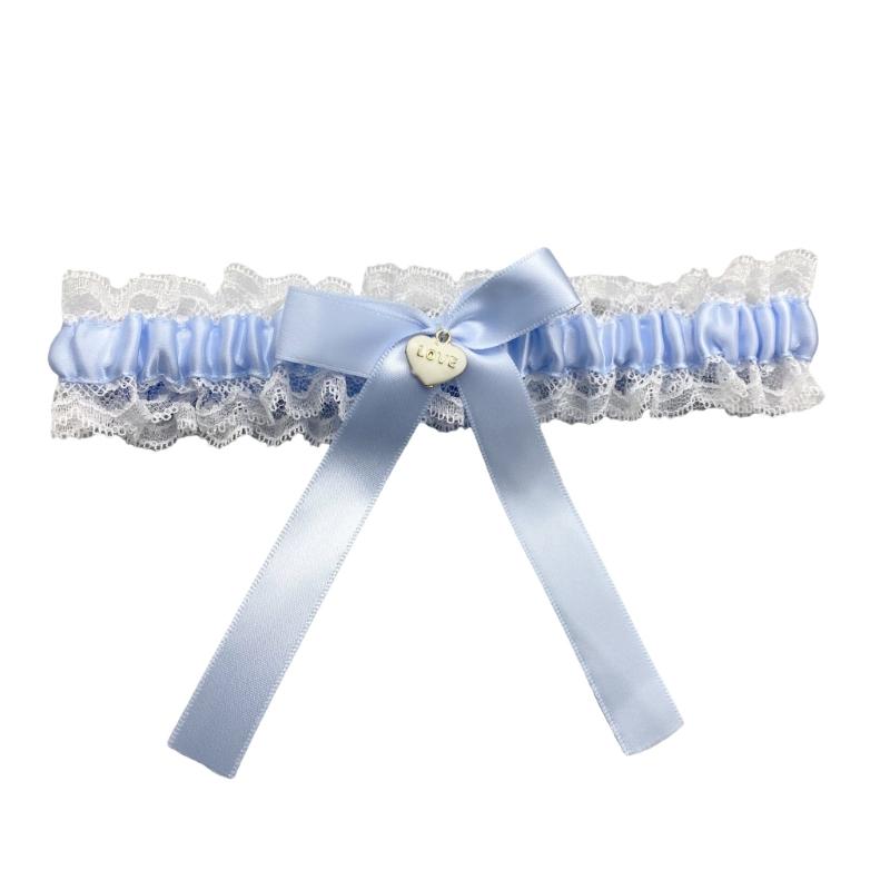 Bride Wedding Lace Garter Elastic Leg Band Lace Trim Design Leg Decoration for Formal Event Proms Ceremony Accessories