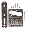 6 Saddles Bridge Replacement Metal Bridge with Plate Spanner Screws Set for Electric Guitar