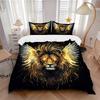 3pcs Golden Winged Lion Quilt Set Cartoon Themed Bed Quilt Set Lovely Character Bedroom Decor Bed Quilt Set Four Seasons (1 Cover + 2Pillowcase N