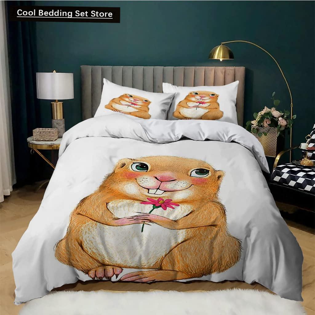 Hamster Duvet Cover King Queen Size Family Pet Guinea Pig Bedding Set for Kids Boys Girls Lovely Mini Animal 2/3pcs Quilt Cover
