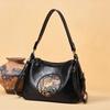 Genuine Brand Soft Leather Shoulder Bag Women Casual Tote Bags Female Solid Color Purse Printing Design Handbag Commuting Sac