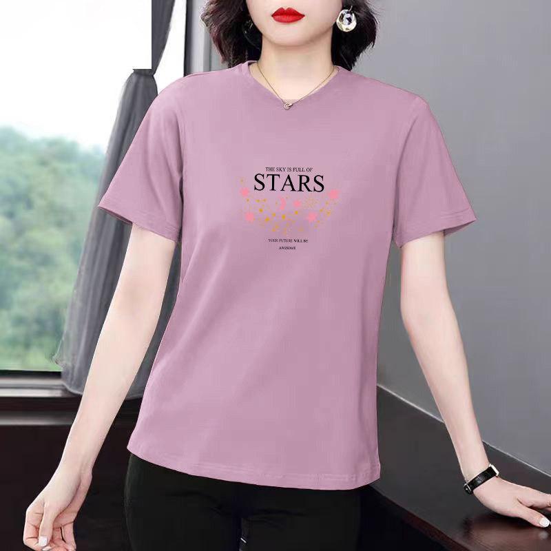 Women's Plus Size Round Neck Summer T-Shirt – Loose, Stylish, Flaw-Balancing, Versatile Top