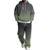 Set da uomo a 2 pezzi con felpa e pantaloni cargo con elastico in vita per abbigliamento casual