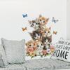 Cute Cat Flower Butterfly Wall Stickers for Home Decor, Bedroom Living Room Decoration