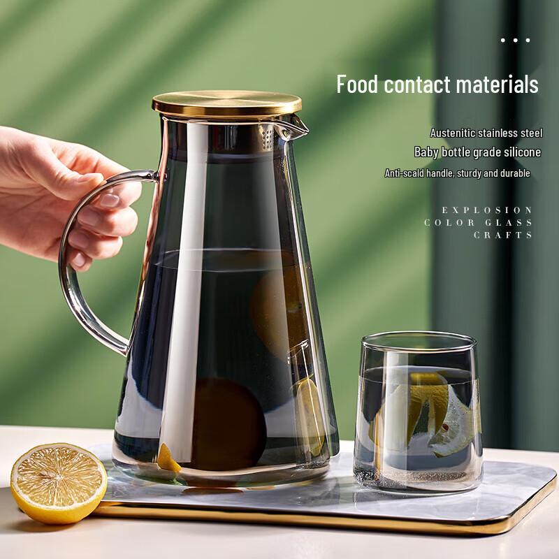 Caraffa per Acqua in Vetro Borosilicato Resistente al Calore GIANXI da 1,8L