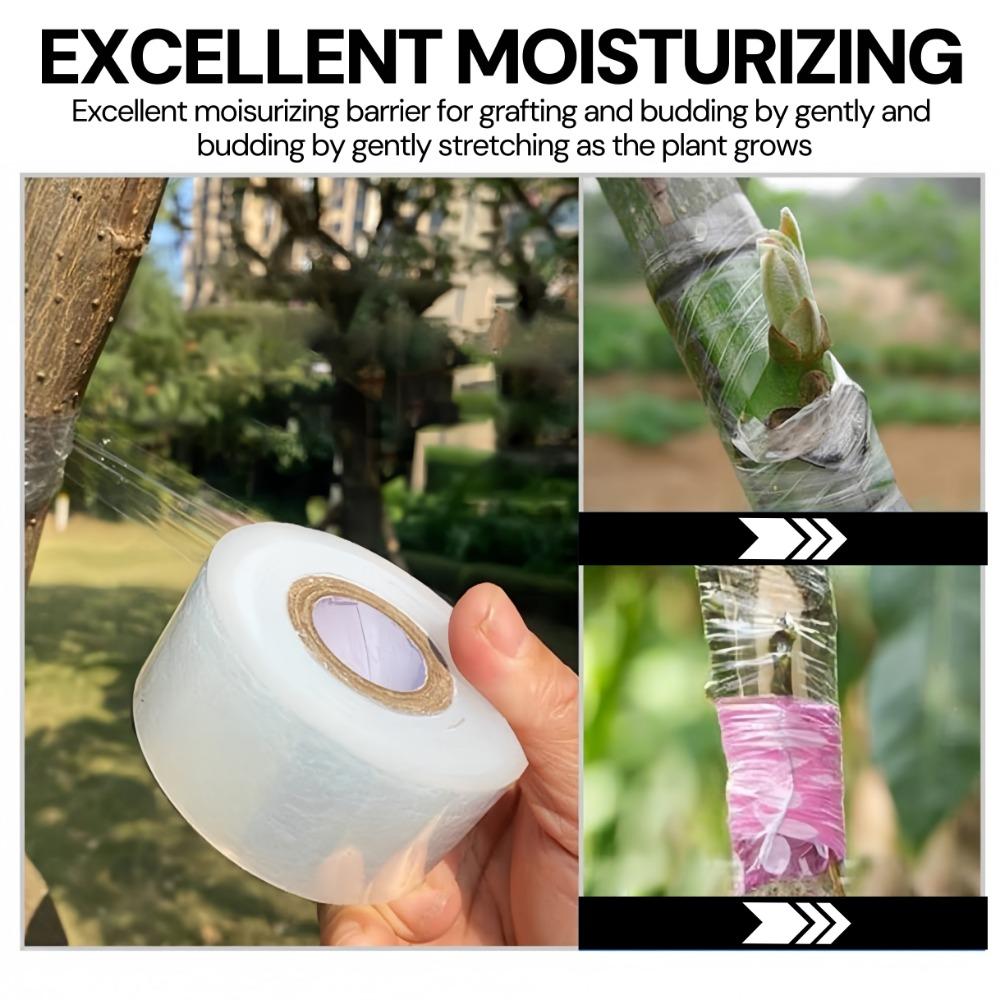 200M PE Grafting Tape Self-adhesive Stretchable Protective Film for Garden Tree Seedling Grafting 3/4/5cm Width Gardening Tools