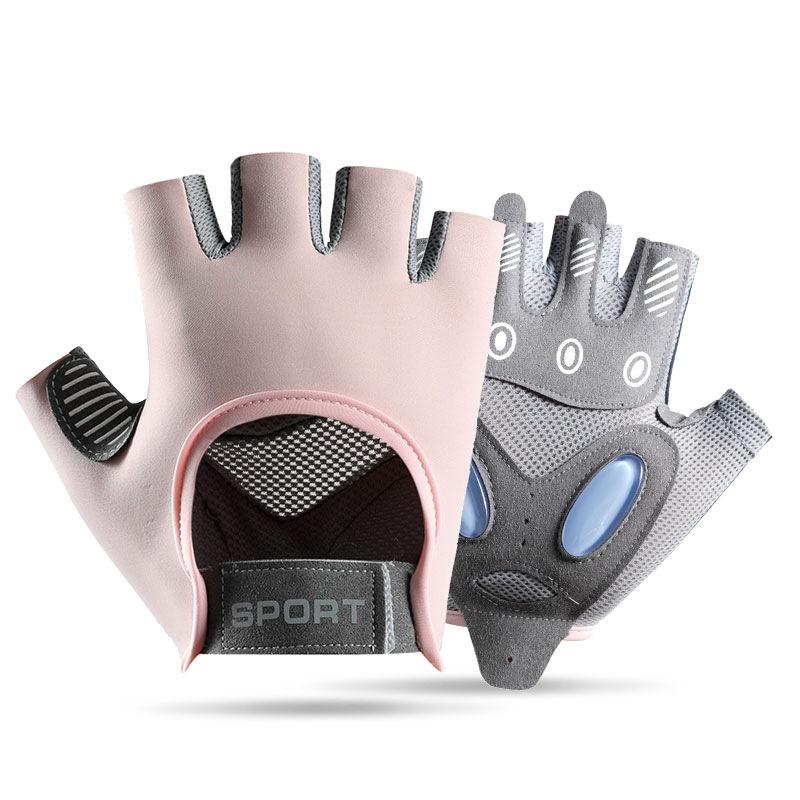 No-slip Fitness Sports Exercise Silicone Padded Palm Protection Shockproof Breathable Weightlifting Half Finger Gym Gloves