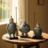 3 Pieces Terracotta Warrior Figurines Tabletop Souvenir Cultural for Living Room