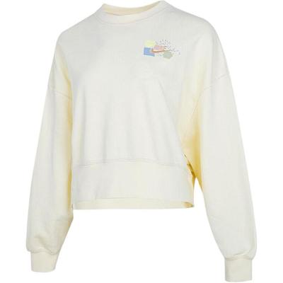 Loose Fit Crew Neck Sweatshirt Women Tops Coconut-Milk DR7837-113