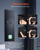 Wall Safe, 4-Tier Hidden Wall Mounted Gun Safe with Password & Key, Q235 Cold-Rolled Steel In-Wall Box with LED Lighting, 3 Adjustable Shelves & Key