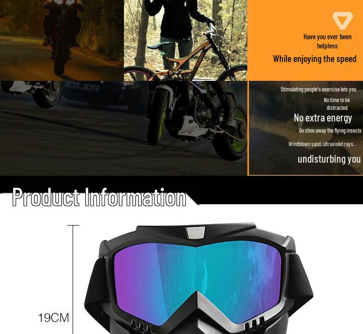 Retro Motorcycle Mask Goggles for Men and Women - Ideal for Off-Road Riding and Skiing