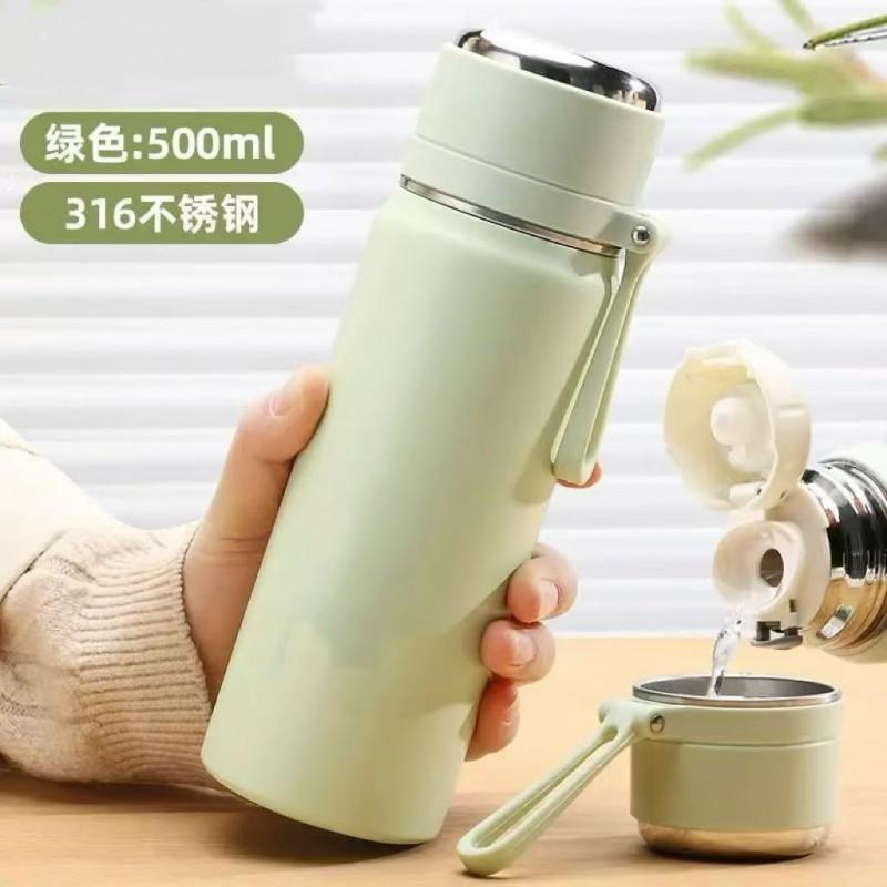 Stainless Steel Vacuum Insulated Water Bottle 500ml 350ml 600ml 800ml 1000ml Double Wall Leakproof Travel Cup Men Women