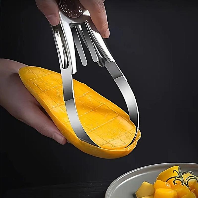 Mangoskärare i rostfritt stål Avokadoskärare Delare Frukt Melon Skärkniv Skalare Kärnborttagningsverktyg Tärningsverktyg Köksredskap