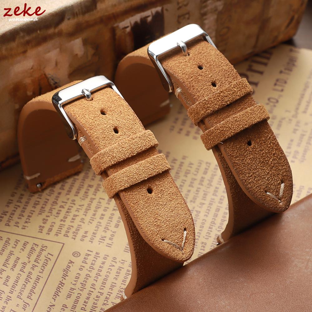 Vintage Soft Suede Leather Straps 14/16/18/20/22mm Watch Band for Omega Quick Release Calfskin Bracelet Men & Women Accessories