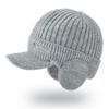 Winter Knit Cap with Brim and Ear Flaps for Men Warm, Stylish, and Comfortable Outdoor Sports Hat