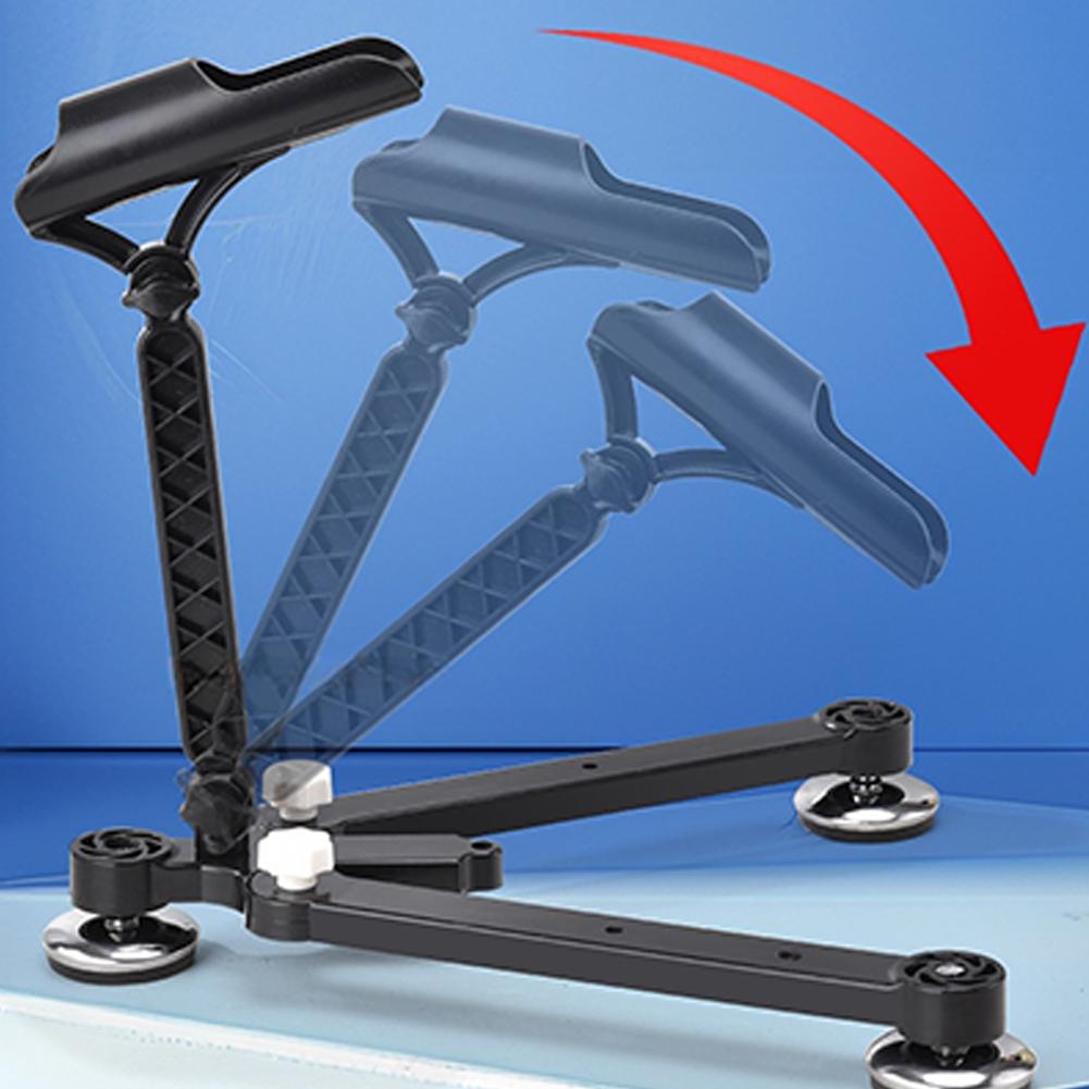 Foldable Ice Fishing Rod Holder with Bell & Flag - Adjustable Ice Auger-Compatible Bracket Portable Winter Fishing Accessories