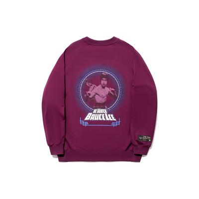 Li-Ning X Bruce Lee Kung Fu Serie Grafikdruck Rundhals Lockeres Sweatshirt Unisex Oberteile Potion-Lila AWDTC75-1