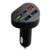 Car Charger 66W Output Fast Charging Adapter PD QC3.0 5 Port 4 USB + 1 PD LED Display Monitor For Travel Car Electronics 1pc