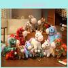 Plüsch-Pony-Tierfigur mit glitzernden Pailletten für Heimdekoration und Geschenk