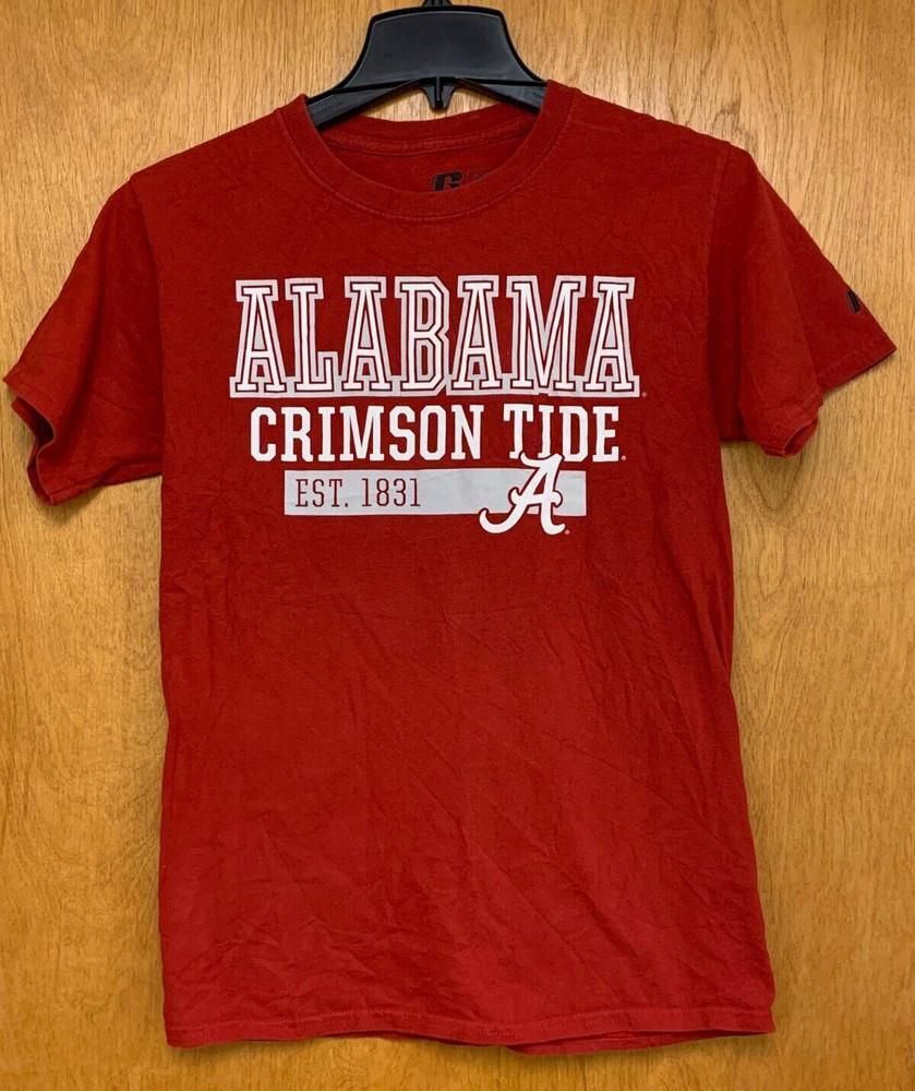 Alabama Crimson Tide Est 1831 Russell Graphic Red Short Sleeve T-shirt Small Unisex T-Shirt S