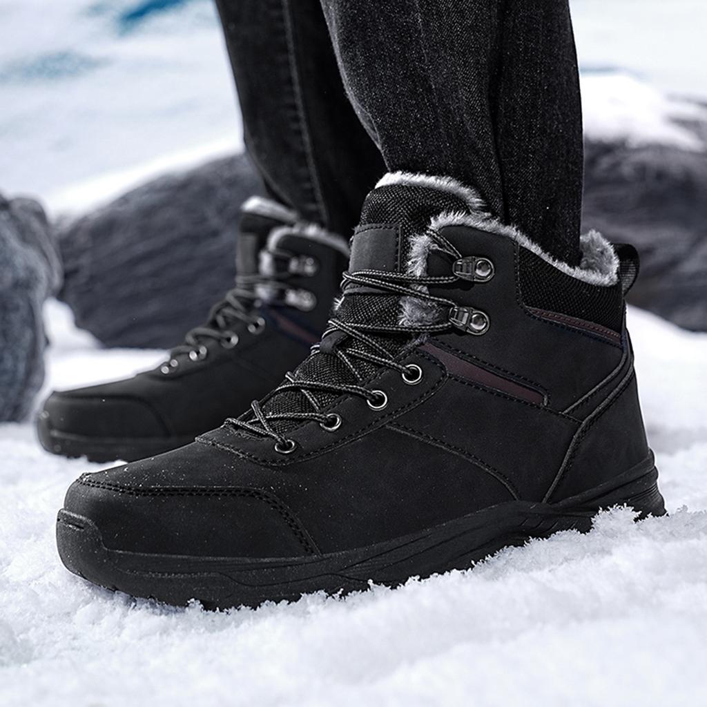 Men's Snow Boots Winter Keep Warm Plush Boots Outdoor Non Slip Hiking Boots for Men Casual Shoes Men Mountain Snow Boot Zapatos
