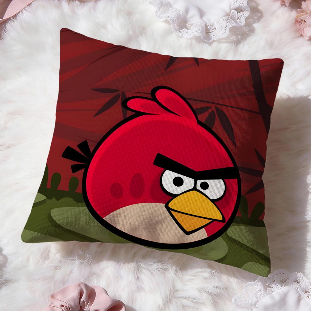 Cute Cartoon A-Angry Birds Cushion Cover Premium Comfort Reversible Pillow Cove -Two In One Design For Any Room & Car Interior