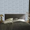 Polynesian Geometric Pattern Wallpaper Light Gray and Blue 50x1000