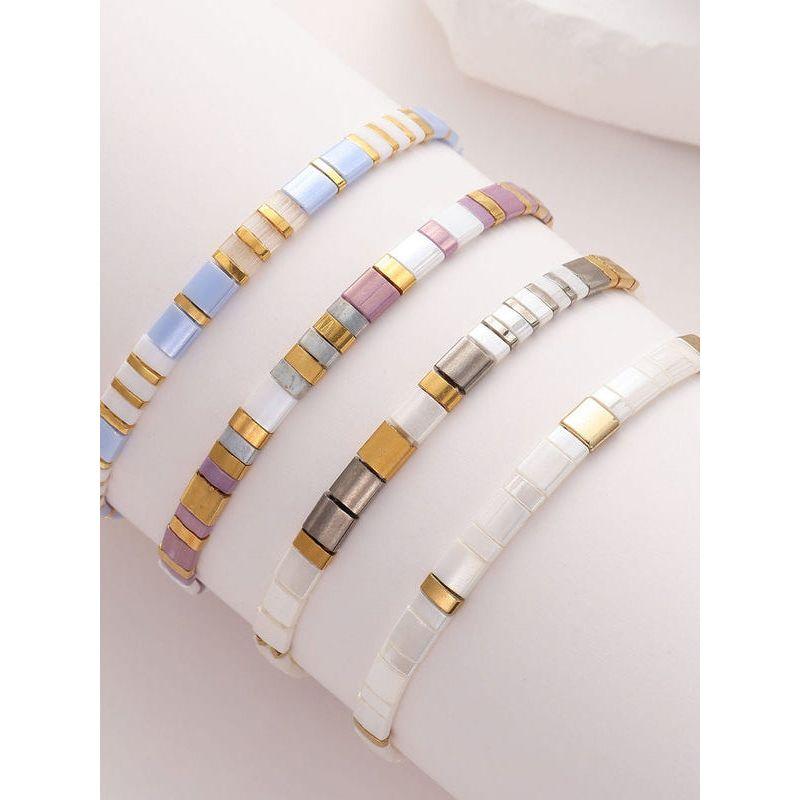 Mlgm Personalized Japanese Tila Bead Handmade Bracelet Ins European and American Bohemian Style Simple and Unique Niche Bracelet