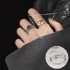 Korean Style Black Geometric Open Ring - Trendy Retro Fashion for Women
