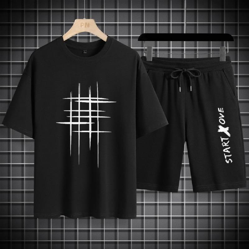 Men s sets 2026Summer Fashion Thin Short-sleeved t shirts + shorts set Men s clothing Casual Quick Dry jogging suit Sportswear S
