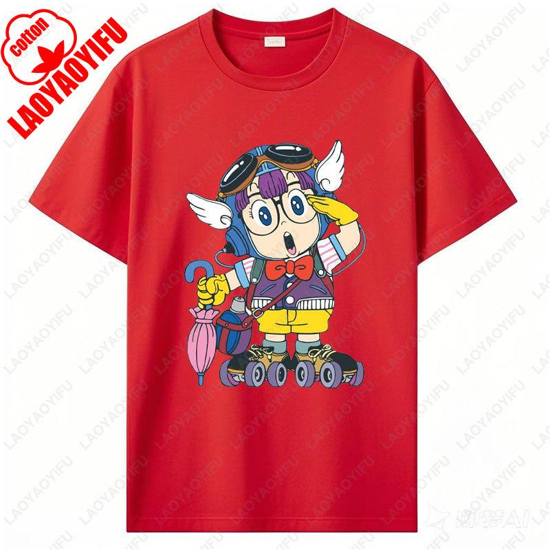 Arale Printing T Shirt Funny Man Women Cotton Tshirt Anime Print  Manga Clothing Vintage Fashion Streetwear Kawaii Casual Wear