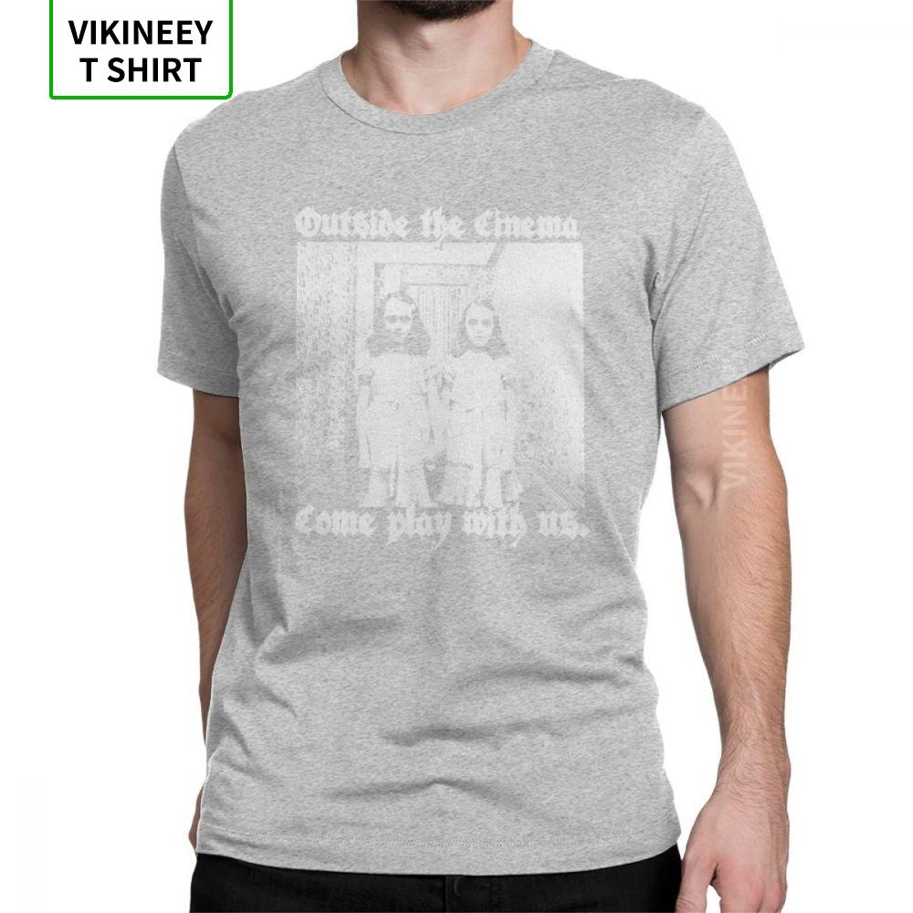 OTC Shinning Horror T Shirt Men Cotton Vintage TShirt Redrum Movie Grady Twins Scary Creepy Halloween Tee Short Sleeve Clothes S
