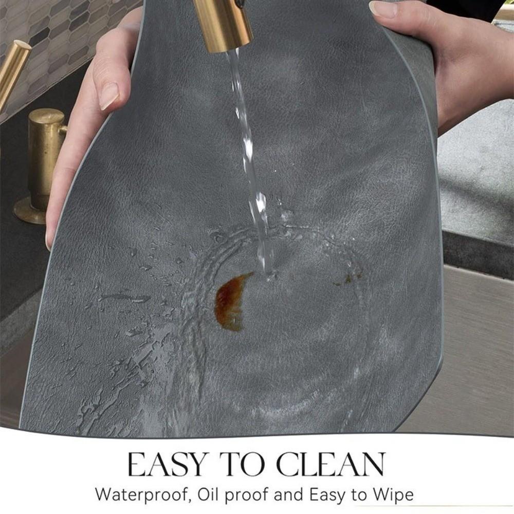 New Washed Square Placemat Heat Resistant Double-Sided PU Leather Placemats Wipeable Kitchen Table Mat Cowhide Pattern Placemat
