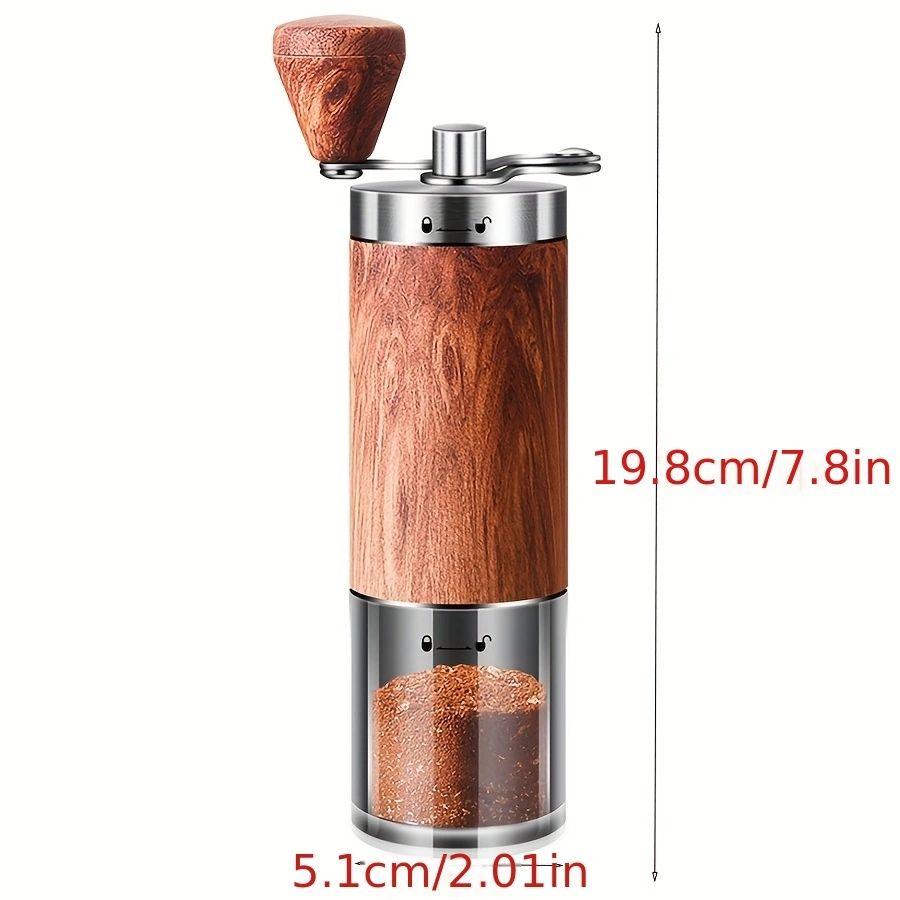 Przenośny Młynek Ręczny do Kawy ze Stali Nierdzewnej z Imitacją Drewna