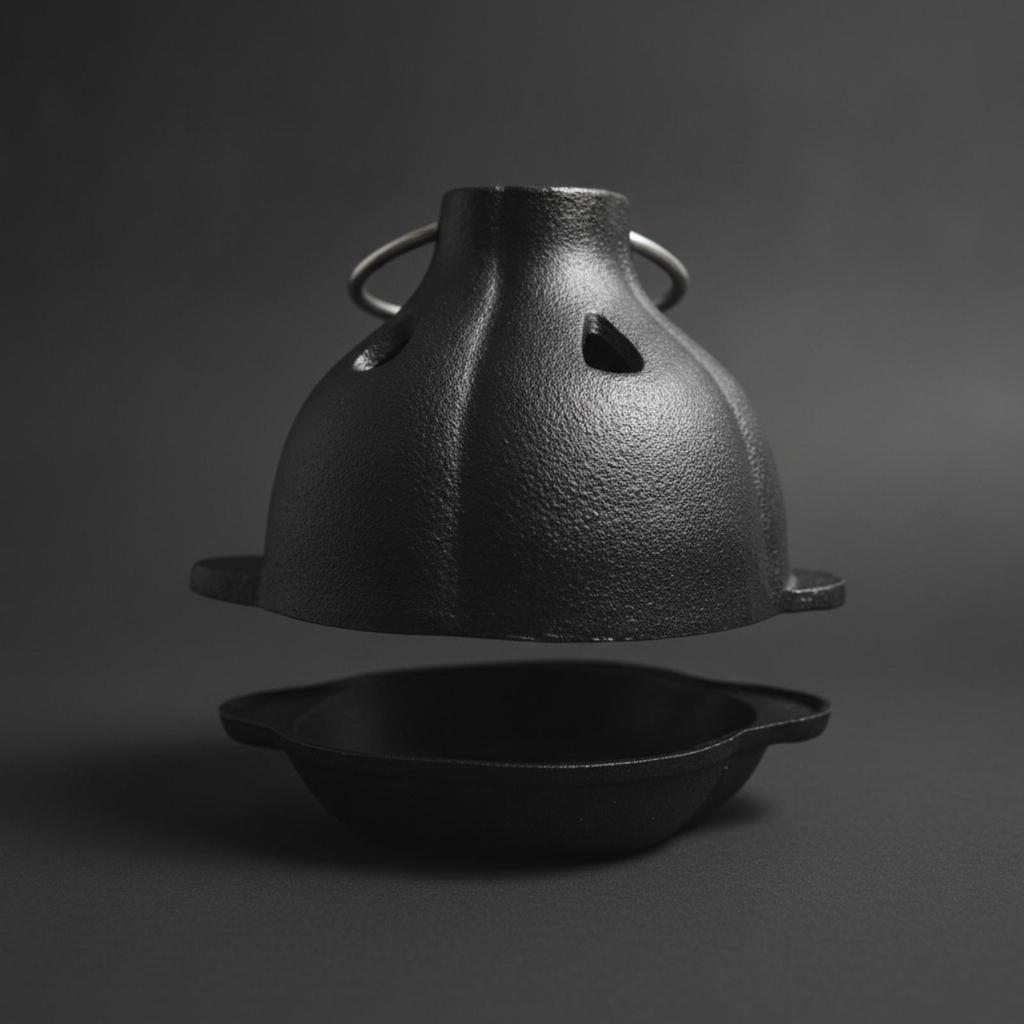 Cast Iron Garlic Roaster Heavy-Duty Versatile for Home Chefs
