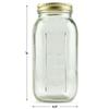 64 oz Airtight Glass Jars Wide Mouth Canning Jars 6 Count Food Storage Preserving Fruits Vegetables Sauces Dishwasher Safe