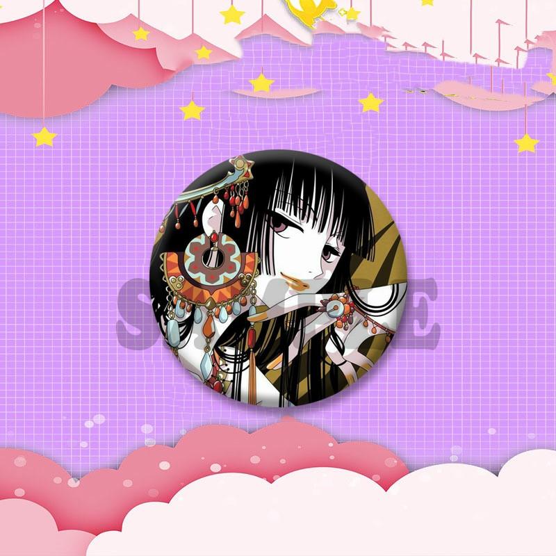 Japanese Manga XxxHolic Can Badge Anime Cartoon Round Cosplay Badge Yuuko Kimihiro Watanuki Brooch on Backpack Accessories Gift